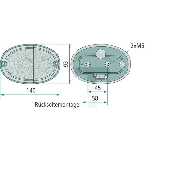 GRANIT Rear light - Dimensions W x H x D: 140 x 93 x 77 mm - LT3.48400.10