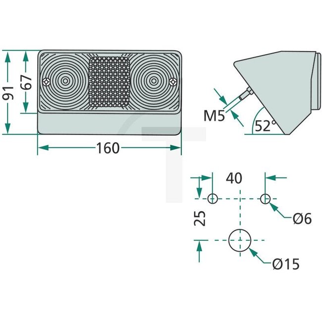Cobo Achterlicht - 22702854000, 1010318 | Afmetingen B x H x D: 160 x 67 x 150 mm | Lichtfunctie: Achterlicht, remlicht en knipperlicht