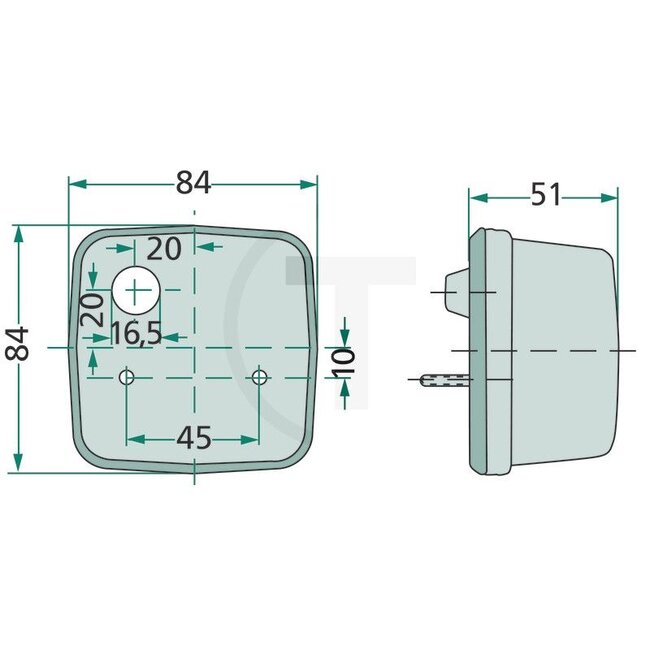 HELLA Achterlicht links / rechts 84 x 84 x 51 mm, 12 / 24 V - 2 stuks | 3148492R91, 2SW003014-131