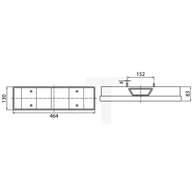 Vignal Rear light right 464 x 130 x 83 mm, 12 / 24 V