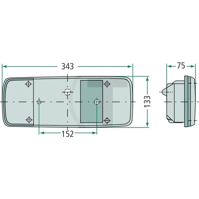 HELLA Rücklicht 343 x 133 x 75 mm, 12 / 24 V, rechts, P21/5W, P21W, R10W - 2SK003567661