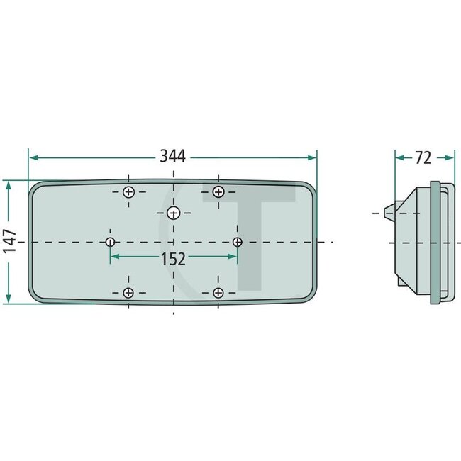 HELLA Achterlicht - 4552SE 003167031, 2SE003167031 | Afmetingen B x H x D: 344 x 147 x 72 mm