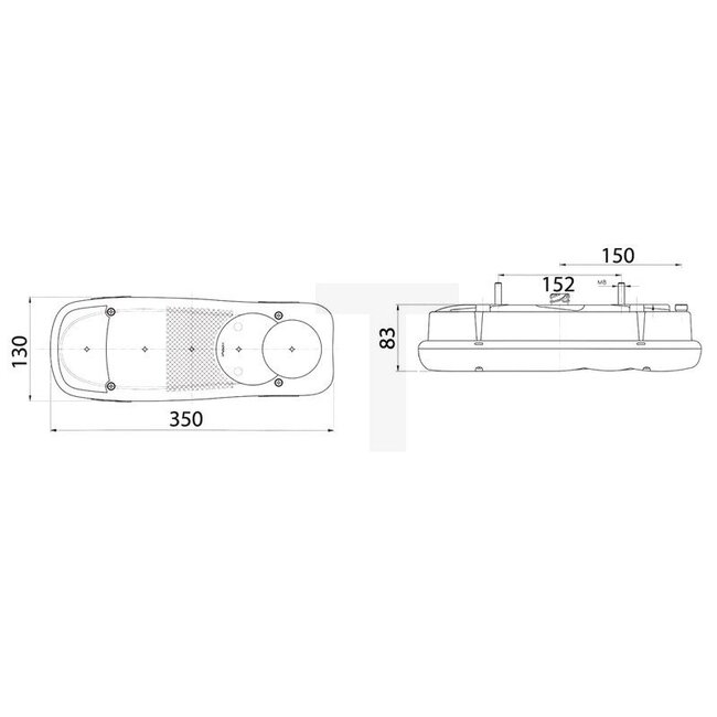 Vignal Rücklicht LC5 links / rechts, 350 x 130 x 83 mm, 12 / 24 V