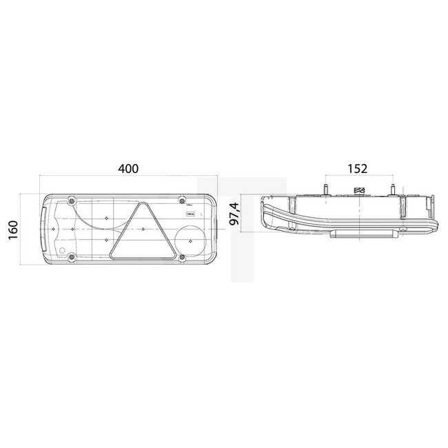 Vignal Rear light LC8T right, 400 x 160 x 97,4 mm, 7-pin Amp 1.5 rear