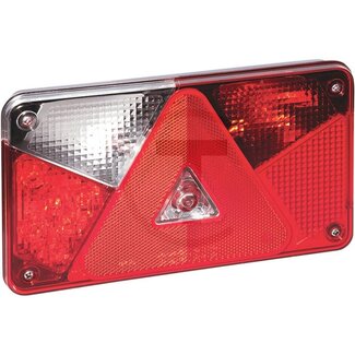 ASPÖCK Rückleuchte "MULTIPOINT V" links, mit 5 pol. Bajonettanschluss und Rückfahrlicht (LED-Einsatz: Rück- und Bremslicht)