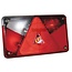 ASPÖCK Achterlicht "MULTIPOINT V" links, met 5-polige bajonetaansluiting en mistachterlicht - 504248500007, 411510001 | Afmetingen B x H x D: 238 x 140 x 55 mm
