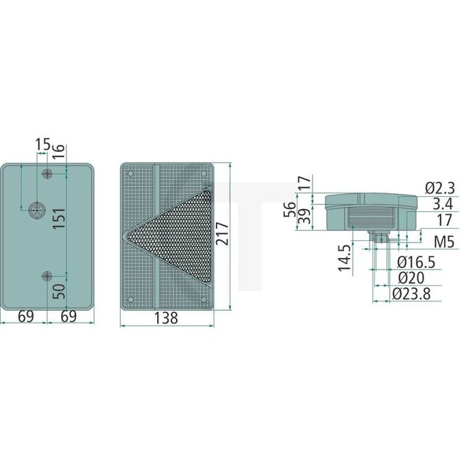 GRANIT Achterlicht - 70799156, FP.58.117 | Afmetingen B x H x D: 217 x 138 x 52 mm