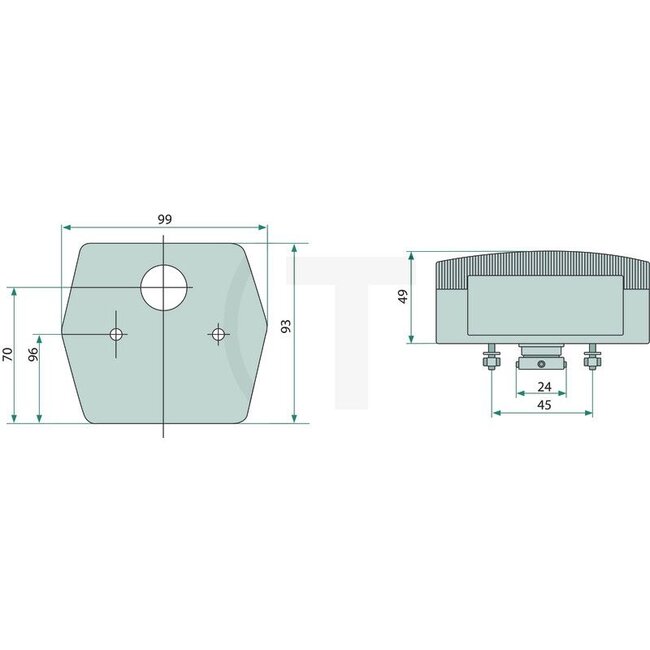 ASPÖCK Achterlicht "MINIPOINT" met 5-polige bajonetaansluiting - 504230200507, 51253398, 402442.001 | Afmetingen B x H x D: 99 x 93 x 49 mm