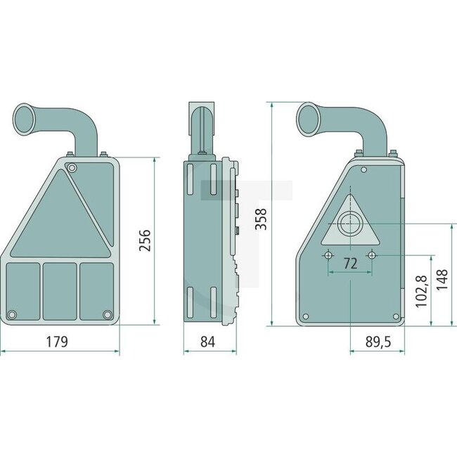 ASPÖCK EARPOINT I rear light Left - Dimensions W x H x D: 179 x 256 x 84 mm