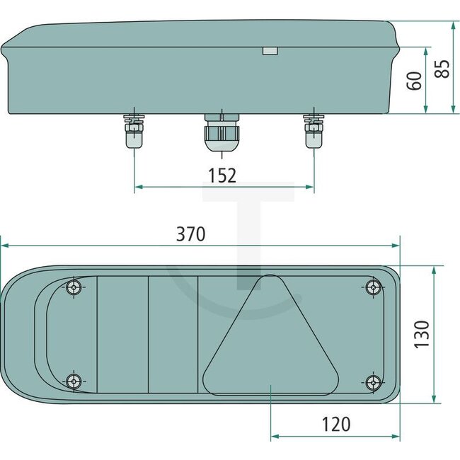 HELLA Achterlicht "EASYCONN I" - 4552VP 340934211, 2VP340934211 | Afmetingen B x H x D: 370/547 x 130 x 85 mm