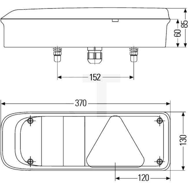 HELLA Rückleuchte "EASYCONN I" - Abmessungen B x H x T: 370/547 x 130 x 85 mm - 2VP340934201