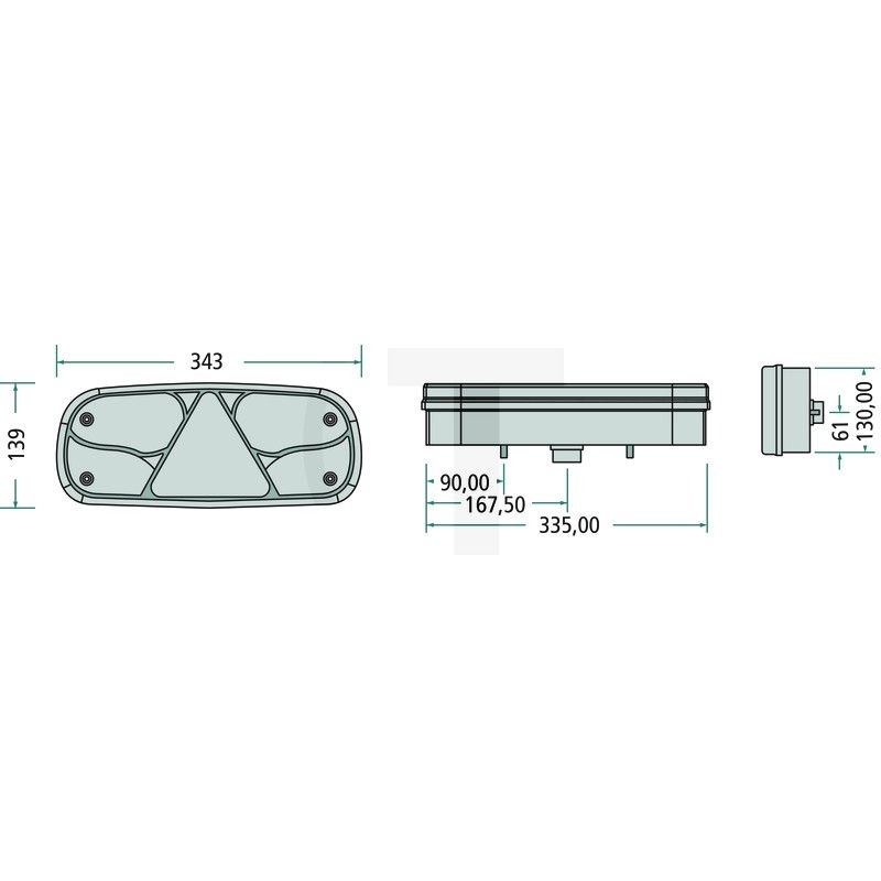ASPÖCK Achterlicht Ecopoint I rechts 344 x 140 x 78 mm, 24 V, foto 2 van 2