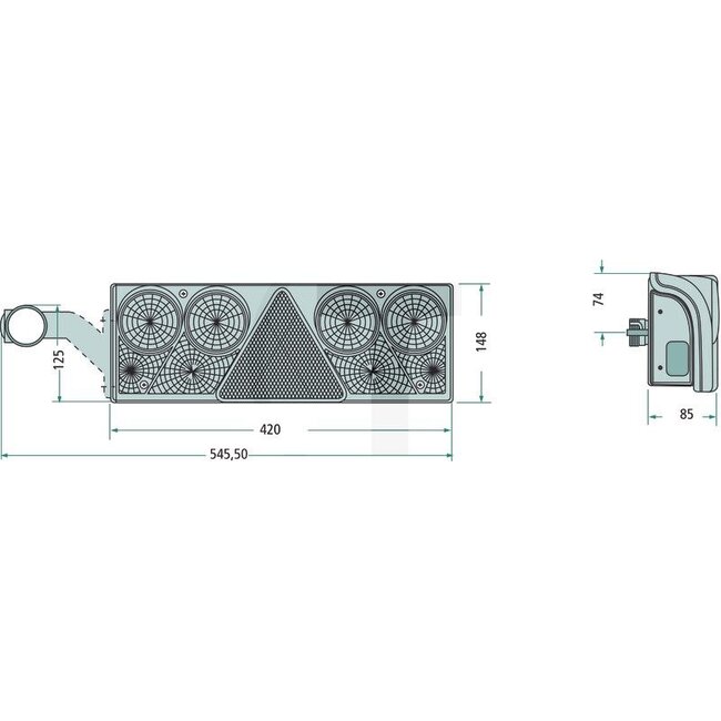 ASPÖCK Rear lights Europoint II right, 426/548,5 x 154 x 85 mm, 7-pin ASS2