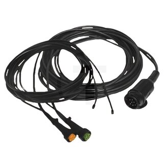 ASPÖCK Kabel mit DC Abtrieb, 13-polige Stecker, 2x 8-polige Bajonett, 8 m