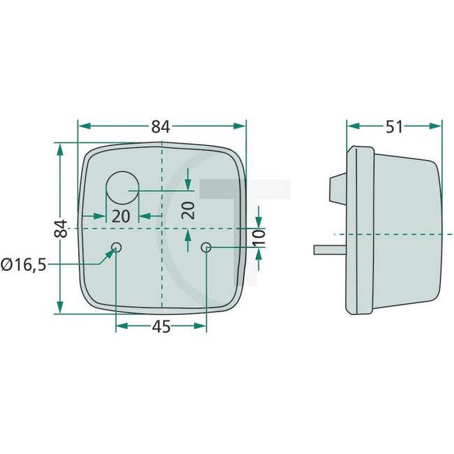 HELLA Achterlicht 84 x 84 x 51 mm, 12 / 24 V, C5W, P21W | 2SB003014151