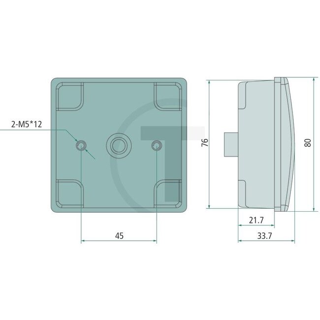 HELLA Mistachterlicht LED - 455VF2NE 357029141, VF2NE357029141 | Afmetingen B x H x D: 80 x 80 x 33,7 mm | Aantal LED's: 24