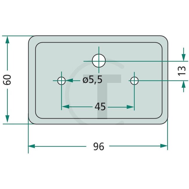 GRANIT Rear fog light 96 x 60 mm, P21W, 12 V
