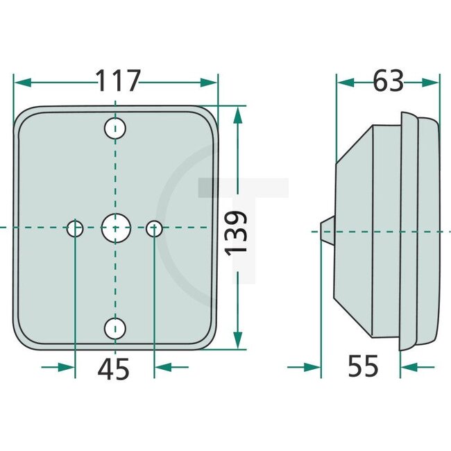 HELLA Reversing light - Dimensions W x H x D: 117 x 139 x 63 mm, Connection: Blade terminal - 2ZR003236051