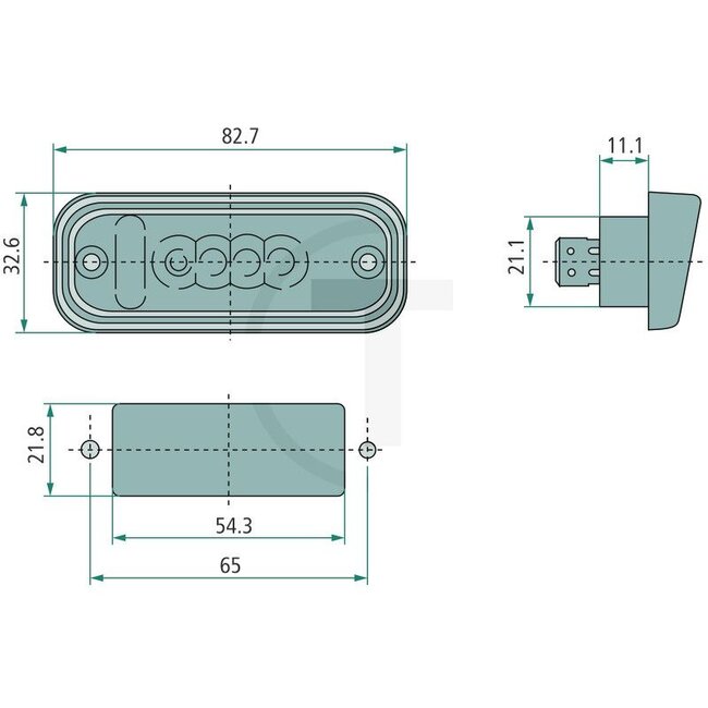HELLA LED kentekenverlichting 12 V, vlakstekker, zwart | 2KA010278311