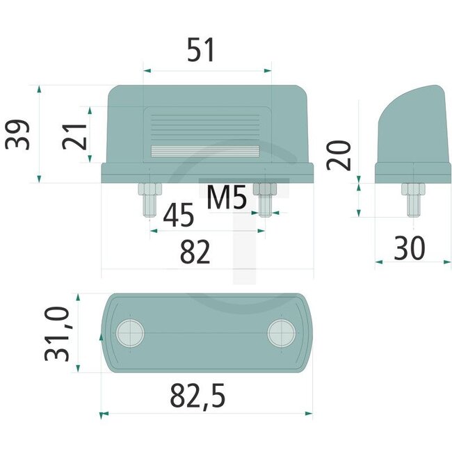 GRANIT Number plate light C5W, 2 x M6 x 20