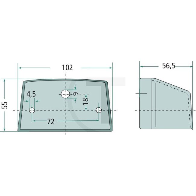 HELLA Kentekenverlichting - 4552KA 003389001, 2KA003389001 | Lamp: R10W | Kleur: grijs | Aansluiting: Vlakstekker