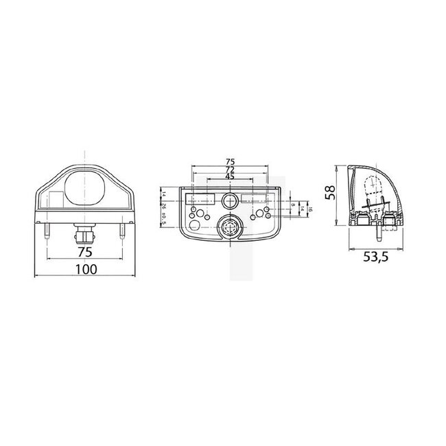 Vignal Kentekenverlichting R10W, 12/24 V, 100 x 58 x 53,3 mm, PG aansluiting