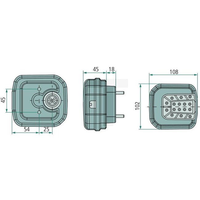 GRANIT LED-Blink-Positionsleuchte - Abmessungen B x H x T: 108 x 102 x 63 mm