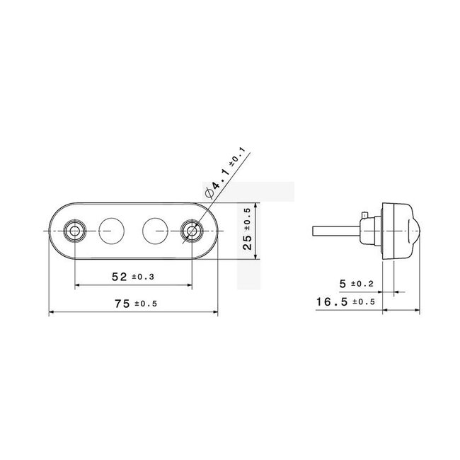 Vignal Position light LED white 75 x 25 x 16,5 mm, 24 V, left / right | 104290, 7421430181