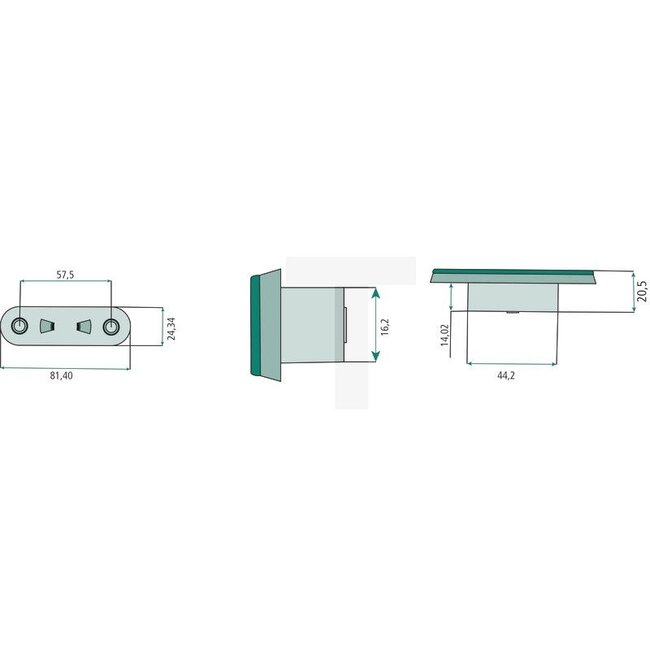 ASPÖCK Marker light Posipoint II LED red, 81 x 24 mm, P&R-connection