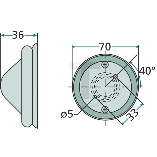 HELLA Breedtelicht C5W wit/helder, rond 70 mm, aanbouw | 2PF997022011