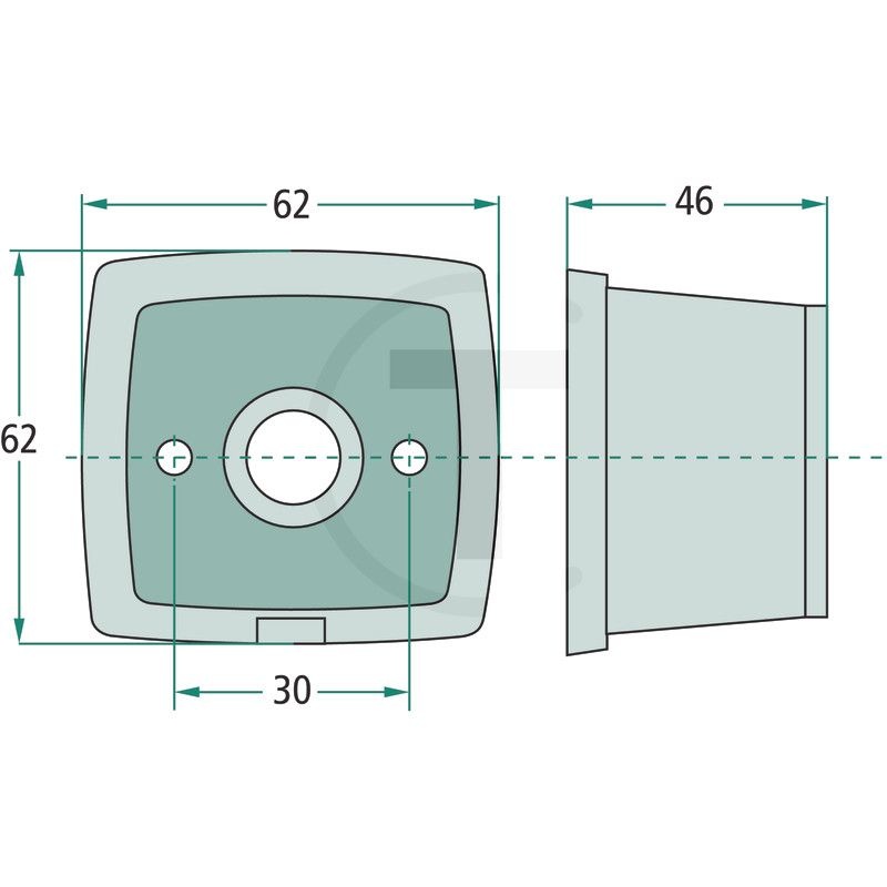 ASPÖCK Achterlicht Squarepoint rood, 62 x 62 x 46 mm, 12 V | 404519001, foto 2 van 2