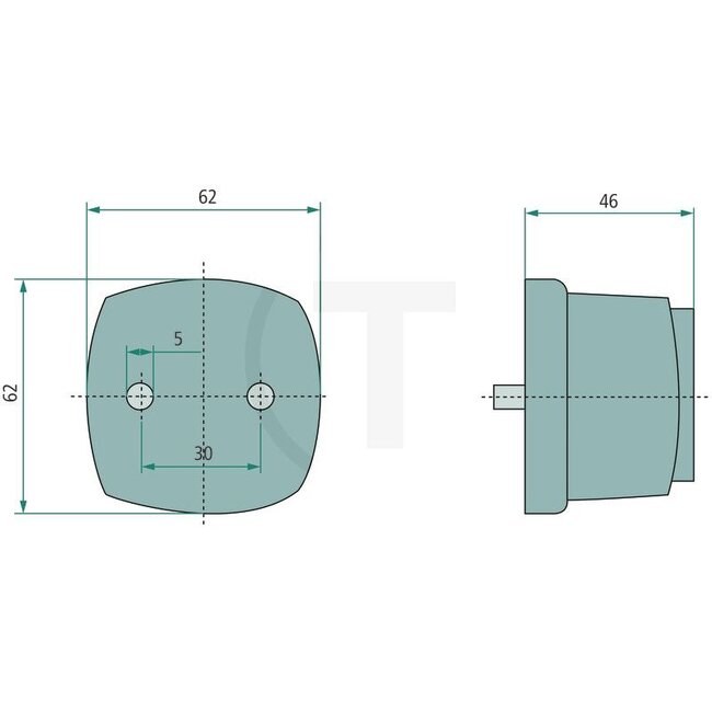 HELLA Begrenzungsleuchte C5W klar, Vierkant 62 x 46 mm, geschraubt M5 - 2PG003057067