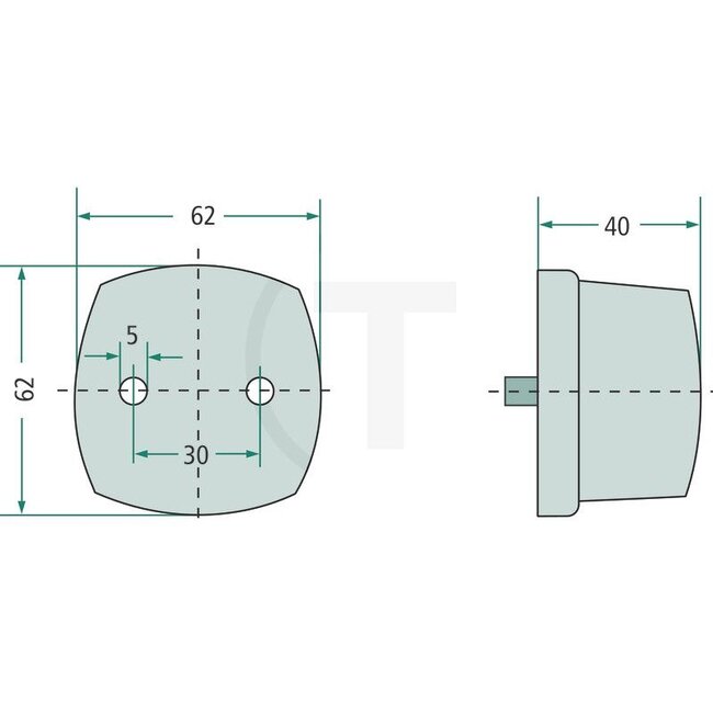 HELLA Breedtelicht C5W wit/helder, vierkant 62 x 40 mm, aanbouw | 2PF003057001