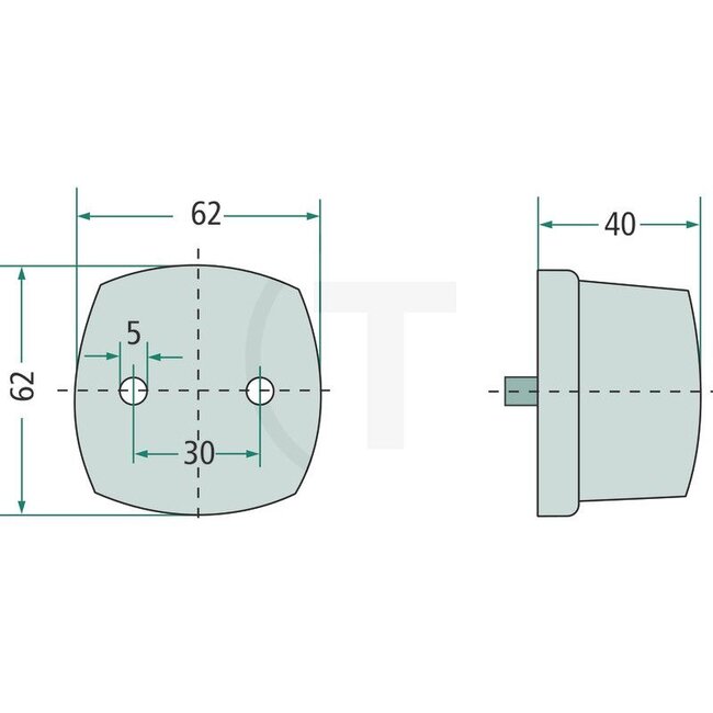 HELLA Breedtelicht reflector C5W wit/helder, vierkant 62 x 40 mm, aanbouw | 2PG003057061