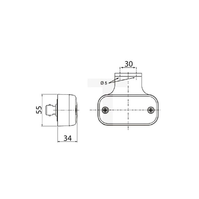 Vignal Markeringslicht T4W, wit, 110 x 55 x 34 mm, 12 / 24 V