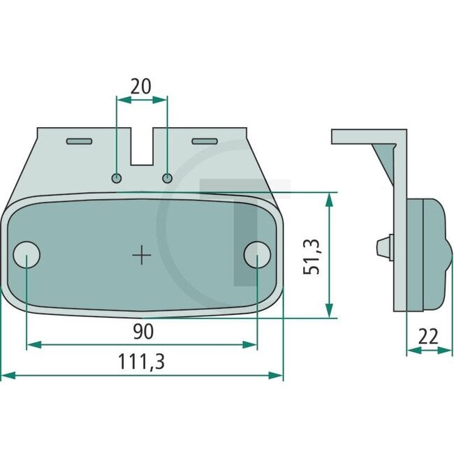 HELLA Seitenmarkierungsleuchte LED orange, 111,3 x 51,3 x 42,9 mm, 24 V - 2PS345600071