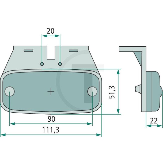HELLA Zijmarkeringslicht LED oranje, 111,3 x 51,3 x 42,9 mm, 24 V | 2PS345600071