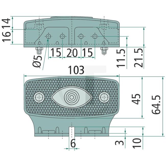 GRANIT LED side marker light 103 x 45 x 28 mm, yellow, with holder | FL.89.706