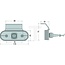 ASPÖCK Lamp SML 24V, Unipoint I LED geel, 1.500 mm, hoekbeugel naar voren, P&R aansluiting, 2 polig stopcontact op de achterkant - 504312064737