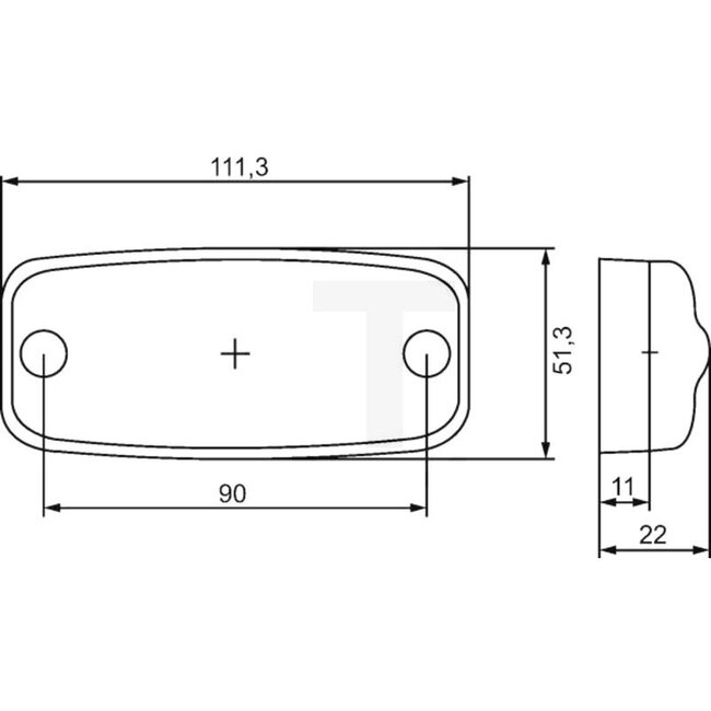 HELLA Seitenmarkierungsleuchte LED 111,3 x 51,3 x 22 mm, klar, 9 - 36 V | VF2PS357008001
