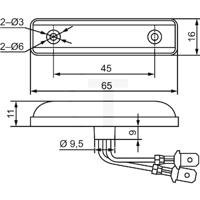 HELLA LED Seitenmarkierungsleuchte gelb 12 V, 65 x 16 x 11 mm - VF2PS357010001