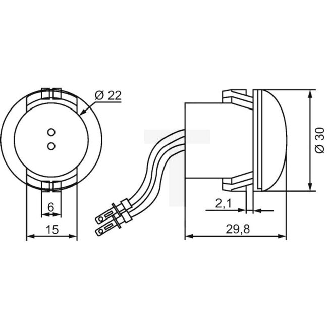 HELLA Feu de position latéral à LED Ø 30 mm - 455VF2PS 357011001, VF2PS357011001