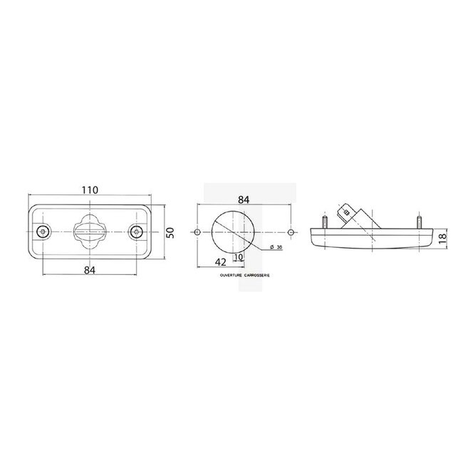 Vignal Seitenmarkierungsleuchte W5W orange, 110 x 50 x 18 mm, 12/24 V, JPT