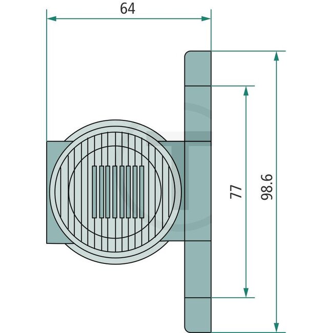ASPÖCK Lampe Superpoint III LED 24 V, 64 x 98,6 mm, rot, weiß, orange