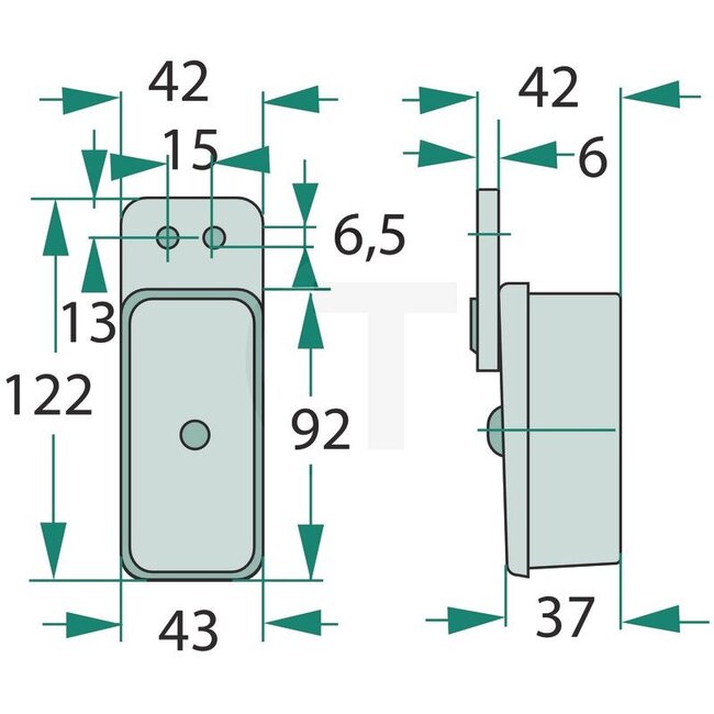 GRANIT Outline marker light 12V5WK / R5W red / white, 42 x 122 x 37 mm | 120007010, 513-1.067