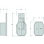 ASPÖCK Umrissleuchte Flexipoint I; links, rot/weiß, mit Halter - Leuchtmittel: 24V5WS / C5W