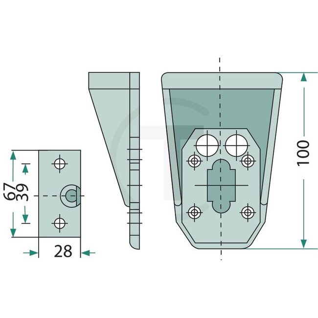 ASPÖCK Holder outline marker light Flexipoint, screw-in thread horizontal | 402350001