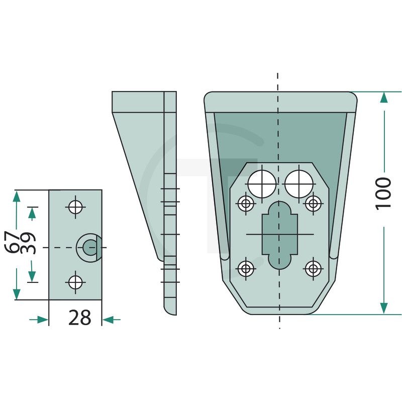 ASPÖCK Houder contourlicht Flexipoint, inschroefdraad horizontaal | 402350001, foto 2 van 2