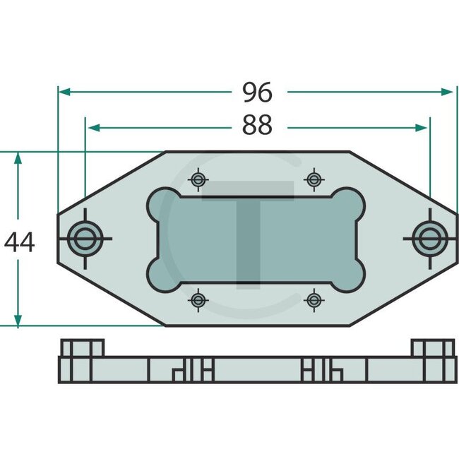 ASPÖCK Houder - 504155316007, 402609001 | Passend voor: Contourlichten Flexipoint I LED en Flexipoint I | Extra informatie: Omkeerbare bevestigingsplaat