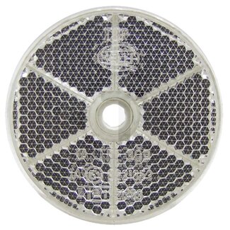 HELLA Rückstrahler rund weiß Ø 60 mm, Bohrung Ø 6,0 mm, geschraubt